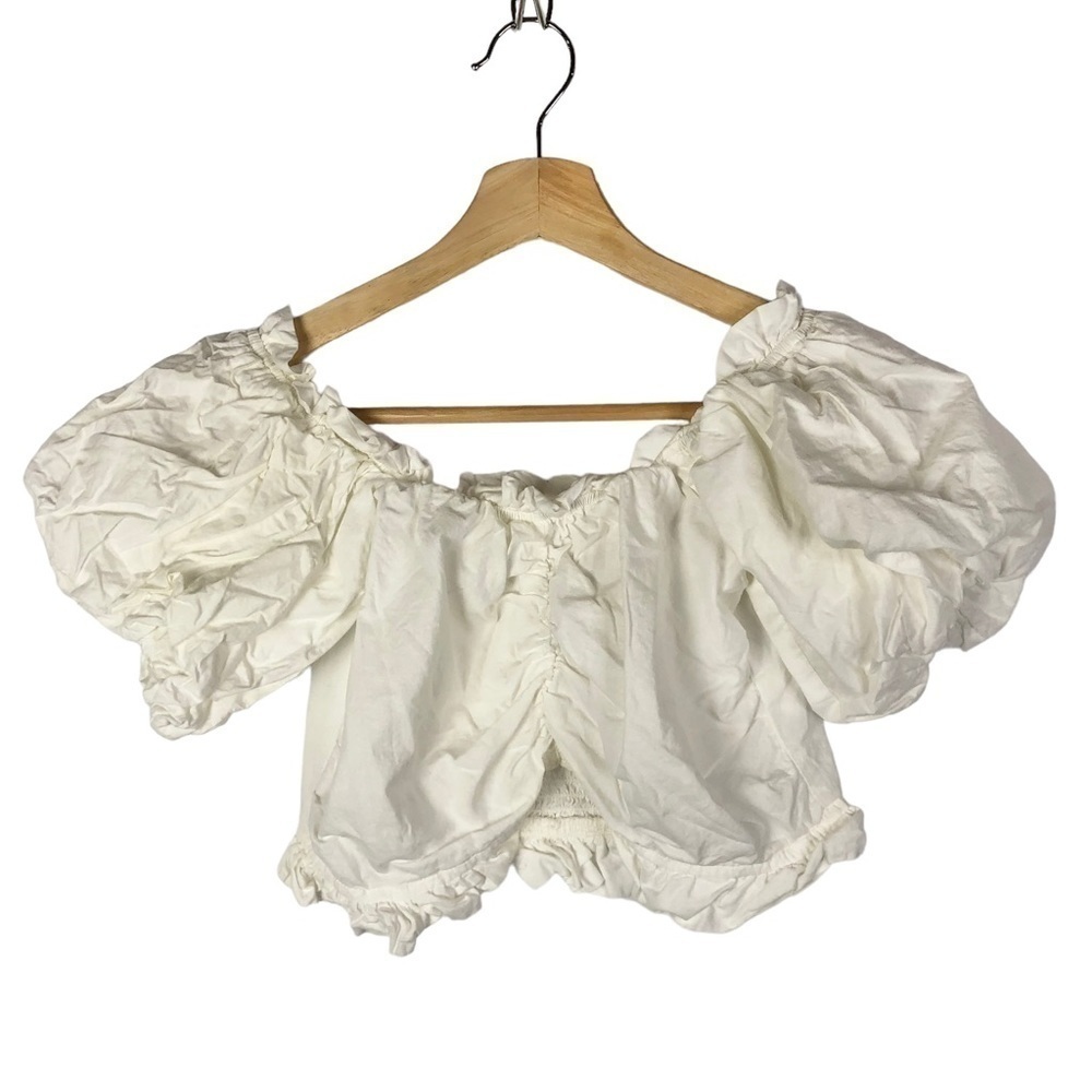 Live 4 Truth White Puff‎ Short Sleeve Crop Top S